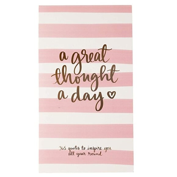 ECCOLO Dayna Lee | Thought a Day Big Pad 365 Quotes Pink White Stripes - Picture 1 of 7